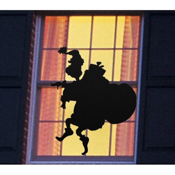 Gigantic Stole Christmas taking gifts window Cling silhouette+Reusable - Picture 4 of 7